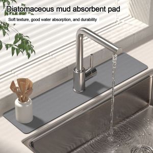 GLASSES VIEW Diatomite Faucet Draining Mat Multifunction Convenient Drying Mat Useful Splash Non-Slip Absorbent Pad Kitchen Bathroom Supplies