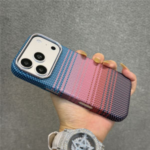 Original For Magsafe Geometric Woven Carbon Fiber Case For iPhone 17Pro 16 18Pro 17Pro Max Matte Shockproof Hard Magnetic Cover