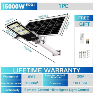 Solar Street Lights Outdoor Lamp 15000W IP67 Waterproof 300 LED Solar Light With Remote