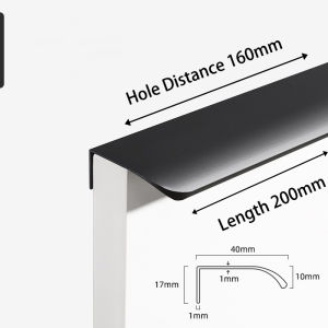 Long Handle Furniture Handle Right Angle Invisible Handle Cabinet Door Black Handle Modern Simple Cabinet Drawer Concealed Handle Wardrobe Hidden Handle