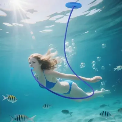TONYOOG Silicone Full Dry Swimming Tube Anti-choking Water Single Tube/Double Tube Snorkeling Snorkel Breathing Tube Foldable Diving Swimming Equipment Freediving Training