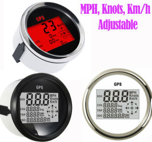 Stainless 85mm Digital GPS Speedometer Gauge 0~999 MPH Kmh Adjustable fit for Boat Car Motorcycle Speedometer with Backlight MPH Knots Km/h Adjustable