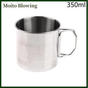 Moito 1Pc Stainless Steel Folding Handle Cup Portable Carabiner Cup Outdoor Camping Cups for Home Outdoor Camping Accessories
