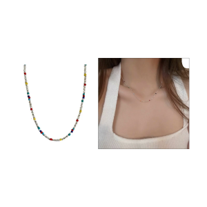 Đầy màu sắc xếp hạt dây chuyền choker thiết kế với hợp kim mạnh mẽ cho Báo cáo thời trang linh hoạt