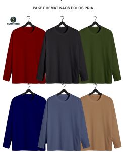 PAKET 2 PCS-3 PCS-4PCS KAOS POLOS LENGAN PANJANG | ATASAN HARIAN