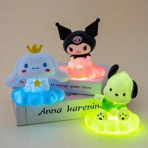 Kawaii Sanrio Kuromi Cinnamoroll Pachacco Anime Series Night Light Glowing Children Toy Bedside Lamp Home Decoration Cute Kid Present Gifts