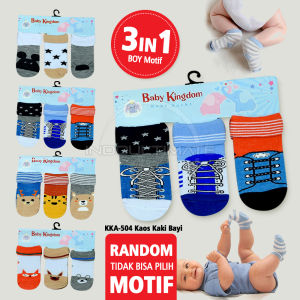 Kaos Kaki Bayi 3IN1 Kaos Kaki Bayi Laki2 6 12 Bulan Perlengkapan Bayi Newborn KKA-504 KKA-505