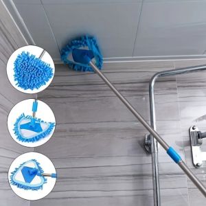 JURHOMIE 180 Degree Rotation Cleaning Mop Triangle Multi-function Clean Floors Tool Wall Cleaning Mini Mop
