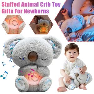 Baby Plush Doll Breathing Bear Children Music Sleeping Companion Newborn Soothing Sleep Playmate Toy Sound Light Doll Toys Gifts
