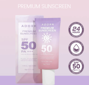 SPF50 ADORN Face Sunscreen Sunblock Whitening Cream Long Lasting Sunscreen