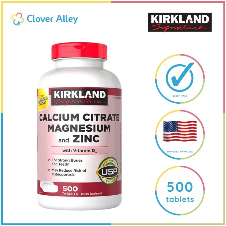 Kirkland Calcium Citrate Calcium Magnesium Zinc 500 Tablets Lazada PH