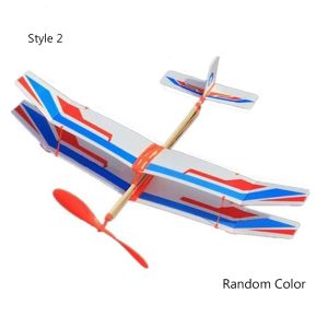 MINIFELE 262 Random Color Kids Children Educational Toy Christmas best gift DIY Foam Aircraft Powered Flying Glider Elastic Rubber Airplane Assembly Plane Model