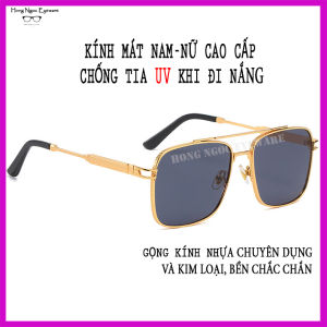 Mắt kính mát nam/nữ cao cấp kính chống tia UV gọng kính kim loại chắc chắn