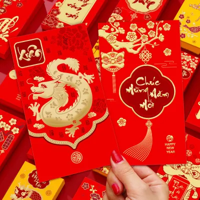 ( TẾT 2024 ) Sét 12 Bao Lì Xì 2024 bao lì xì hình rồng giáp thìn mạ vàng đẹpSet 6 Bao Lì Xì 2024 Phong Bì Vàng Đỏ.