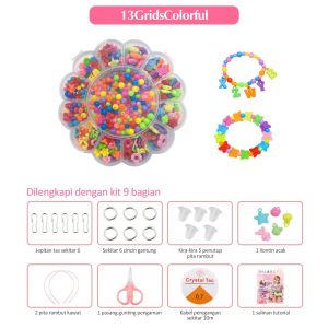 Mumystation diy beaded perempuan manik gelang kalung mainan edukasi anak