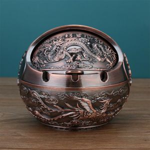 Logam Ashtray Retro Vintage Unik Luxury Metal Ashtray Asbak Dengan Tutup Anti Angin