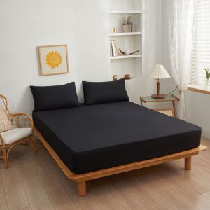 Cadar Katil Plain Color Bedsheet Saja Getah Keliling Single Queen King Fitted Bedsheet Only Bedding Quality Cotton