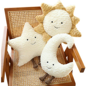 Hot Smile Moon Star Sun Cloud Plush Pillow Stuffed Soft Cartoon Weather Sofa Decor Toy Cushion for Kids Bedroom Office2026