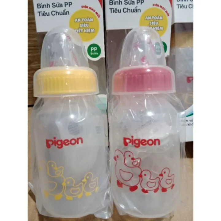Bình sữa Pigeon Nhựa PP Tiêu Chuẩn Cổ hẹp 120ml/240ml dành cho bé