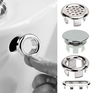 WATER Home Chrome Hole Cover Bathroom Ceramic Basin Washing Basin Hollow Overflow Cover Spare Cover Basin Cap Sink Round Ring
