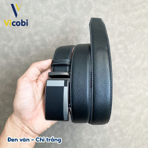 Dây thắt lưng nam da bò Vicobi TLE5 dây lưng khóa tự động bản 35cm