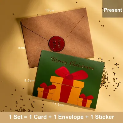 Christmas Theme Greeting Cards with Envelope Merry Christmas Gift Card