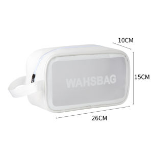 INS Makeup Bag Toiletries Bag Portable Waterproof Transparent PU Scrub Bath Swimming Bag Large Capacity Bags