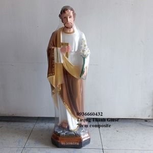 Tượng Thánh Giuse 70cm chất liệu composite để được ngoài trời trang trí bàn thờ công giáo