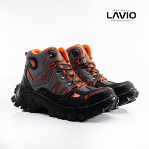 Sepatu Safety Pria Boots Tinggi Ujung Besi Pria Keren Anti Licin Lavio Gradien Septi Kerja Proyek Lapangan outdoor