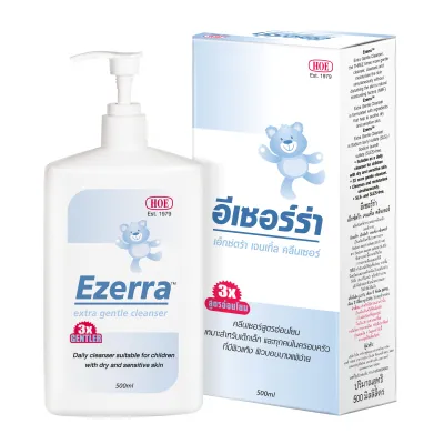 Ezerra Extra Gentle Cleanser ผลิตภัณฑ์ทำความสะอาดผิวหน้าและผิวกายสูตรอ่อนโยน ผิวแพ้ง่าย ผิวแห้ง [150 ml500ml. ]