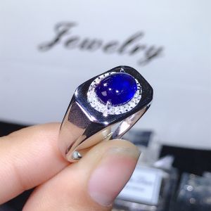 3 Carat natural sapphire mens ring super atmosphere. 925 pure silver does not change color. Certificate. New products birthstone ring september