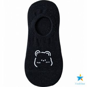 TookDee ถุงเท้าผู้หญิง สีลูกกวาด ถุงเท้าข้อสั้น ผ้านุ่มใส่สบายเพ้นท์น้องหมีน่ารัก womens socks