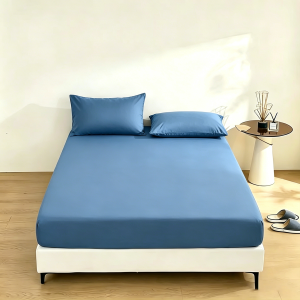 【SALE】Plain Beddings 2026 New 3in1 Garterized Bedsheet set BedSheet size singel/double 1pc Fitted Sheet 2pcs Pillow Case 150*200cm/90*190cm Anti-Slip Dust Resistant Bedsheet Premium Quality Curtain Home Decor