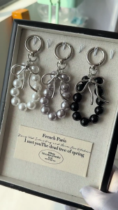 Handmade Đính Cườm Móc chìa khóa với Bowknot Keychain dây móc điện thoại móc khóa túi Keyring trang trí cho Ví nam ví nữ ba lô