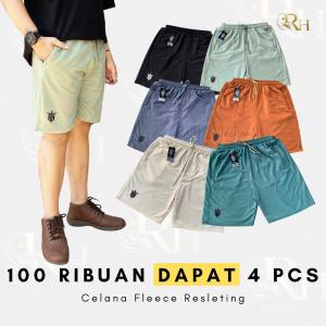 [DAPAT 3 PCS] Celana Fleece Pendek Resleting  Pria Wanita 100 Ribuan Dapat 3 PCS Celana Pendek fleece tebal premium celana pendek premium