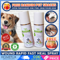 Homeflix Pet wound Rapid Fast Heal Spray, gamot sa Sugat ng aso at pusa, galis, Inhibit bacterial infection of pet wounds and repair Pet skin spray, Pet supplies, Pet Healthcare, Fleas & ticks, Sprays. 