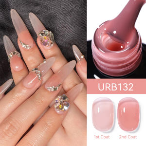 Ur Đường 7Ml Pha Lê đế cao su Gel Trong Suốt màu da tự nhiên Màu Hồng bán vĩnh viễn Ngâm Tắt Đèn LED UV Varnish thiết kế móng tay nghệ thuật