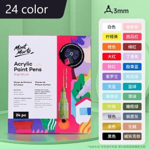 FCMont marte 12/24/36/48 color acrylic paint pens set 1MM/3MM metallic colors marker DIY graffiti pen for Rock Glass Ceramic Wood Plastic drawing