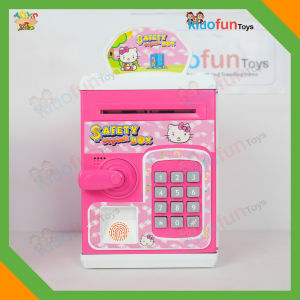 Mainan Edukasi Anak Celengan ATM Brankas Sidik Jari + Uang Mainan Frozen / Kitty / Midori SDB