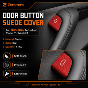 For Tesla Highland Model 3 Juniper Model Y Suede Door Button Cover 2025 2026 Interior Trim Protector Anti-Scratch Accessories Zero zero