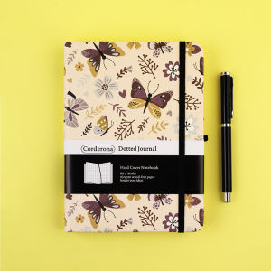 Lovely Butterfly Bullet Dotted Journal Elastic Band 160gsm Ultra Thick B6 Hard Cover Dot Grid Notebook