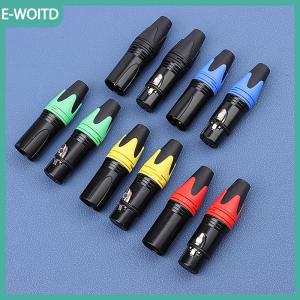【E-WOITD】 1 bộ 3 pin XLR nữ Jack + Nam cắm chuyên nghiệp 3 cực XLR ổ cắm cắm cắm microphone kết nối Microphone cắm