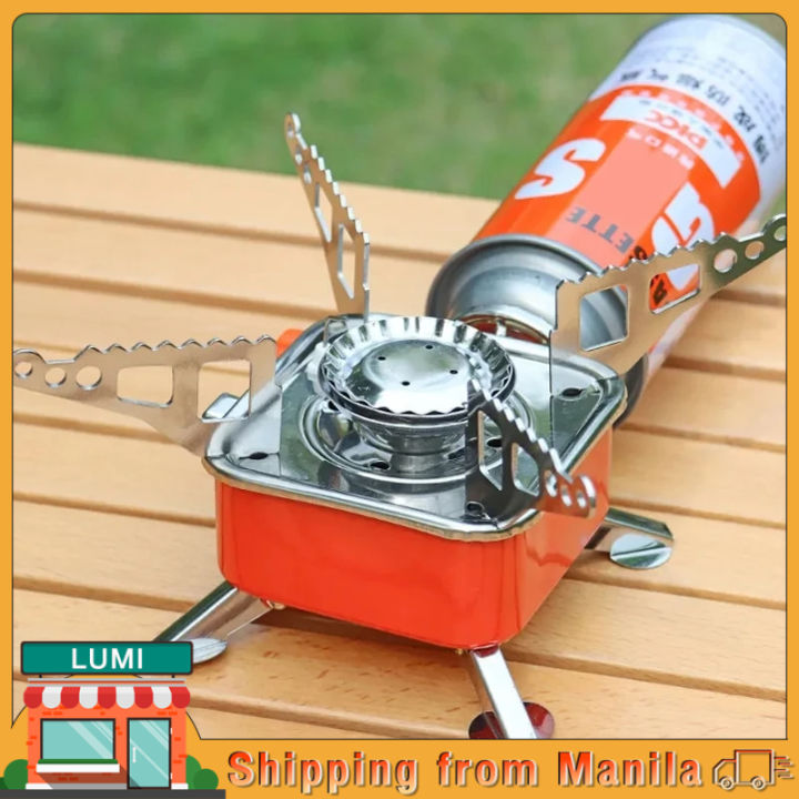 【24hours delivery】 Mini Folding Camping Stove Portable Gas Stove Butane Card Type Heater Ultra-Light Big Powerr Burner Outdoor Cooking Utensil Picnic Cookware Barbecue BBQ