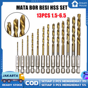DHT Mata Bor Besi Set 1.5 - 6.5 mm 13 Pcs Hex Shank Drill Bit Set