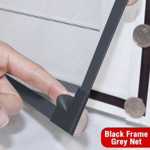 Adjustable DIY Magnetic Window Screen Net Self-Adhesive Washable Detachable Anti Mosquito Net with White Frame Fiberglass Mesh