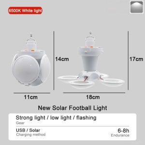 Solar Light LED Folding Football UFO Light Bulb Super Bright Solar Emergency Charging Lamp Waterproof Outdoor ALINLT