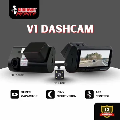 Mohawk V1 Dashcam Dual Car Camera (1080P+480P) Dash Cam Car Kereta Mini Car Accessories Interior