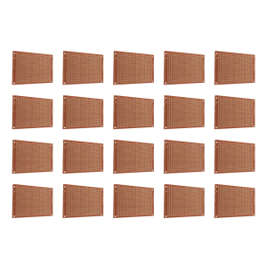 บอร์ด PCBs Bakelite 20ชิ้น5x ฐานทนความร้อนได้7ซม. ระยะห่างของรู2.54มม. รู1.0มม. สำหรับโครงการอิเล็กทรอนิกส์