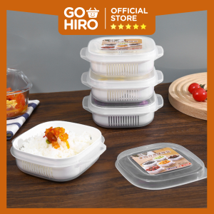 Kotak penyimpan makanan dengan saring / Toples makanan anti basah / Kotak bekal / kotak buah sayur