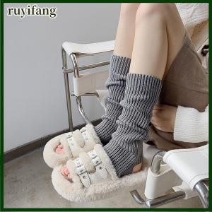 ruyifang Y2k Mùa Đông Chân Ấm Fluffy Goth Phụ Kiện Gothic Lolita Đan Vớ Dài Phụ Nữ Chân Ấm Phụ Nữ Sock Gothic Phong Cách Legging